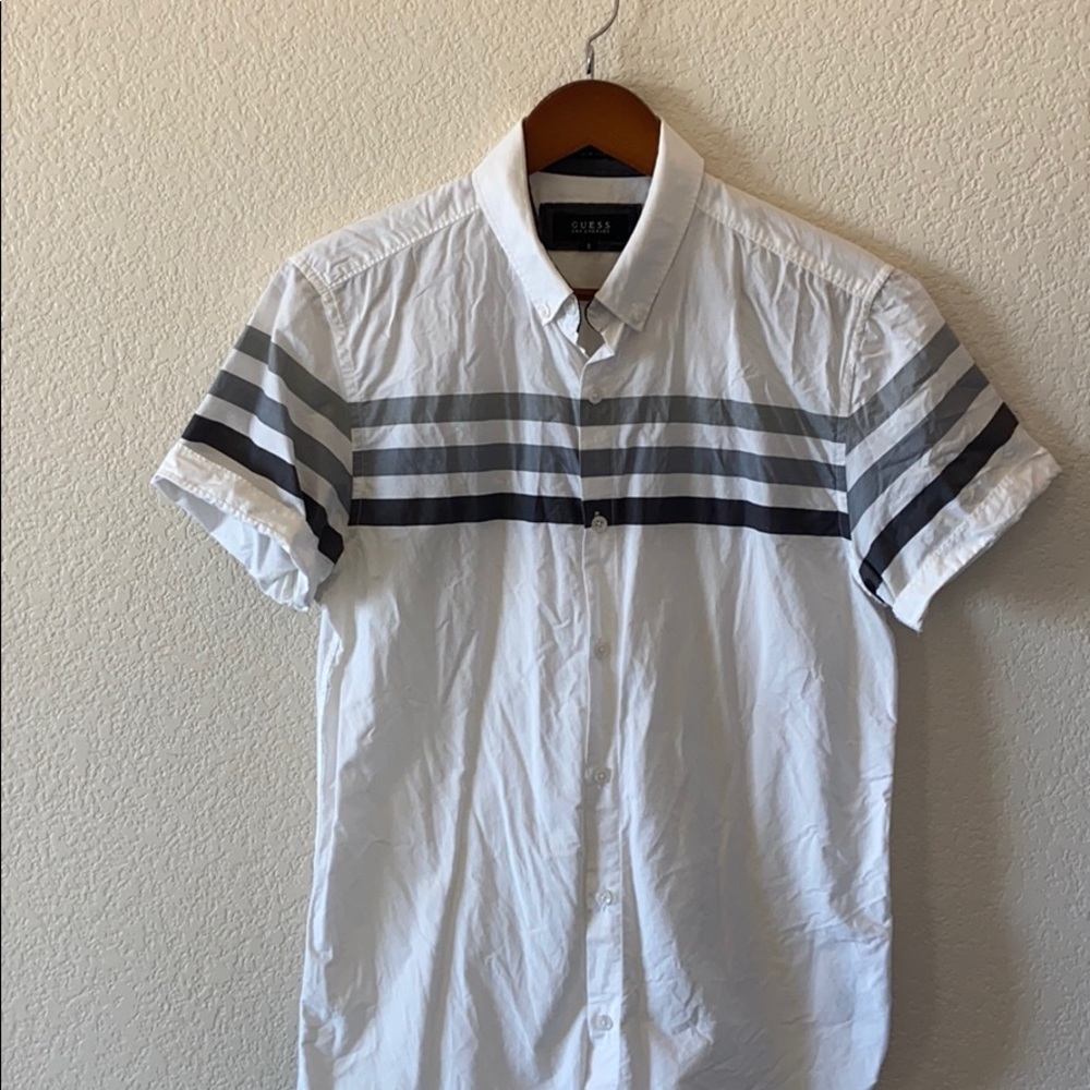 Guess White short sleeve button down
